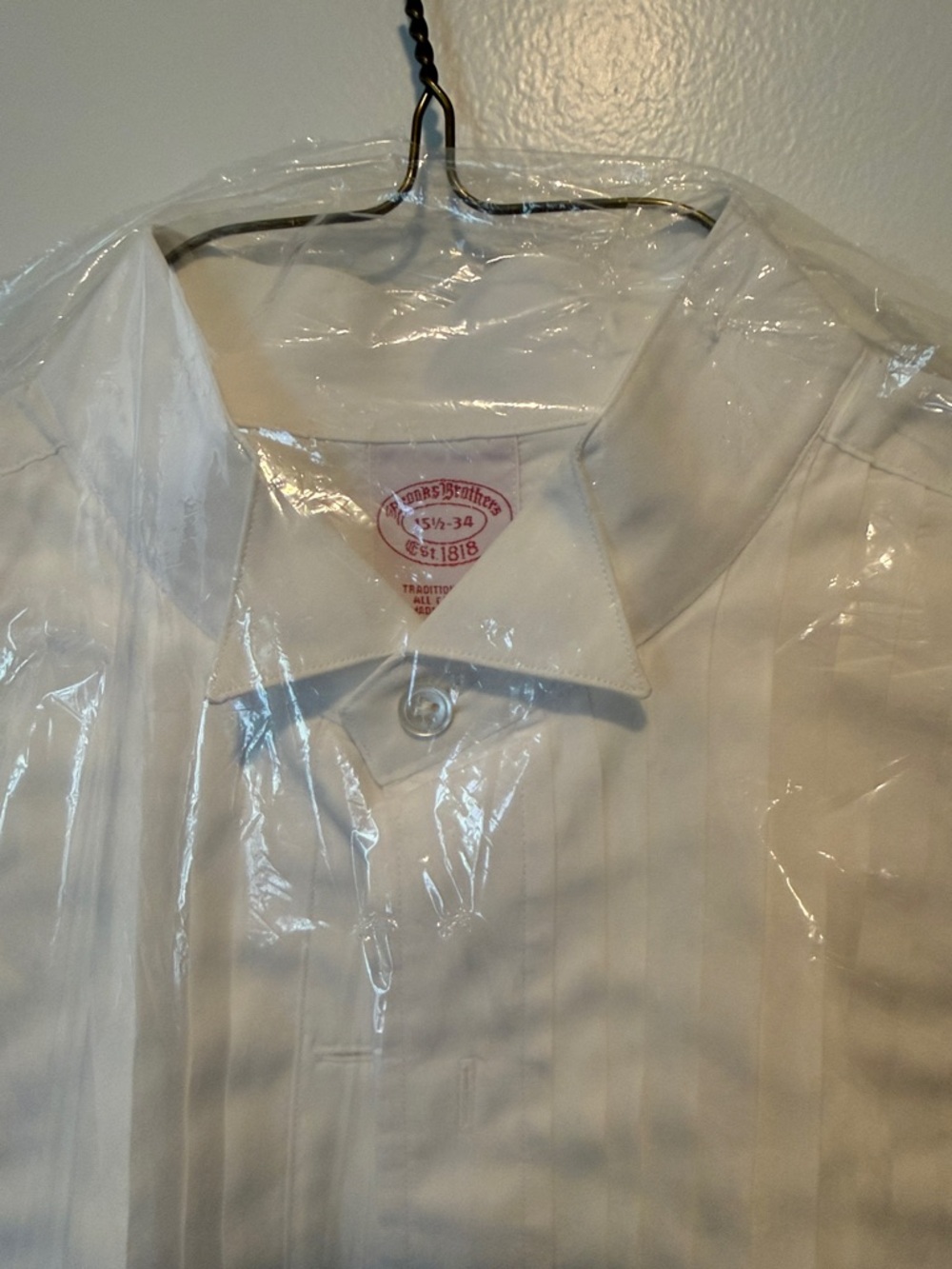 Brooks Brothers White Pleated Dress Shirt formal tuxedo shirt - Picture 7 of 7